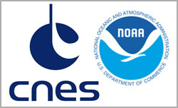NOAA and CNES logos